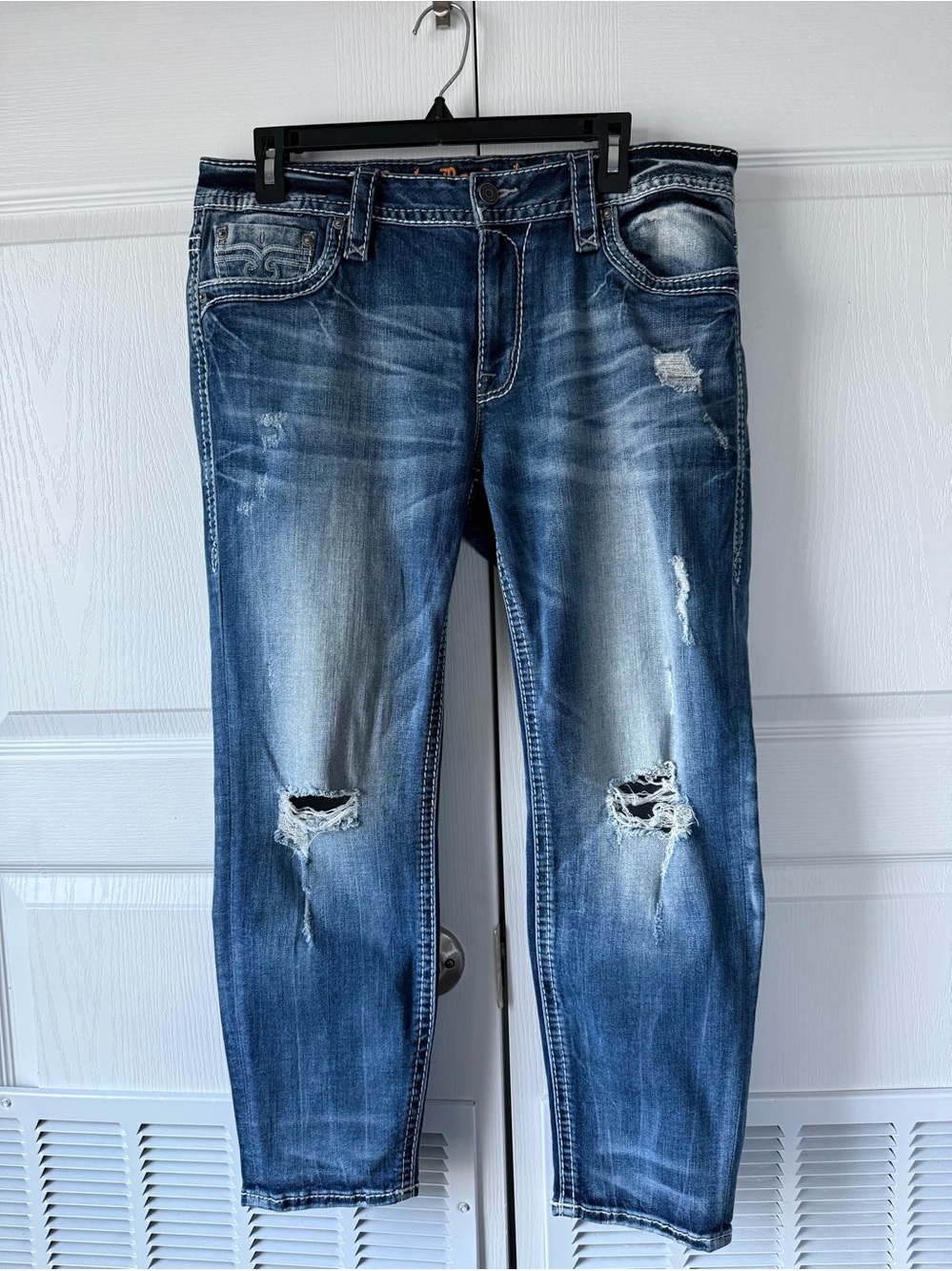 Rock Revival Women’s Juleen Mid-Rise Distressed Ankle Skinny Size 32